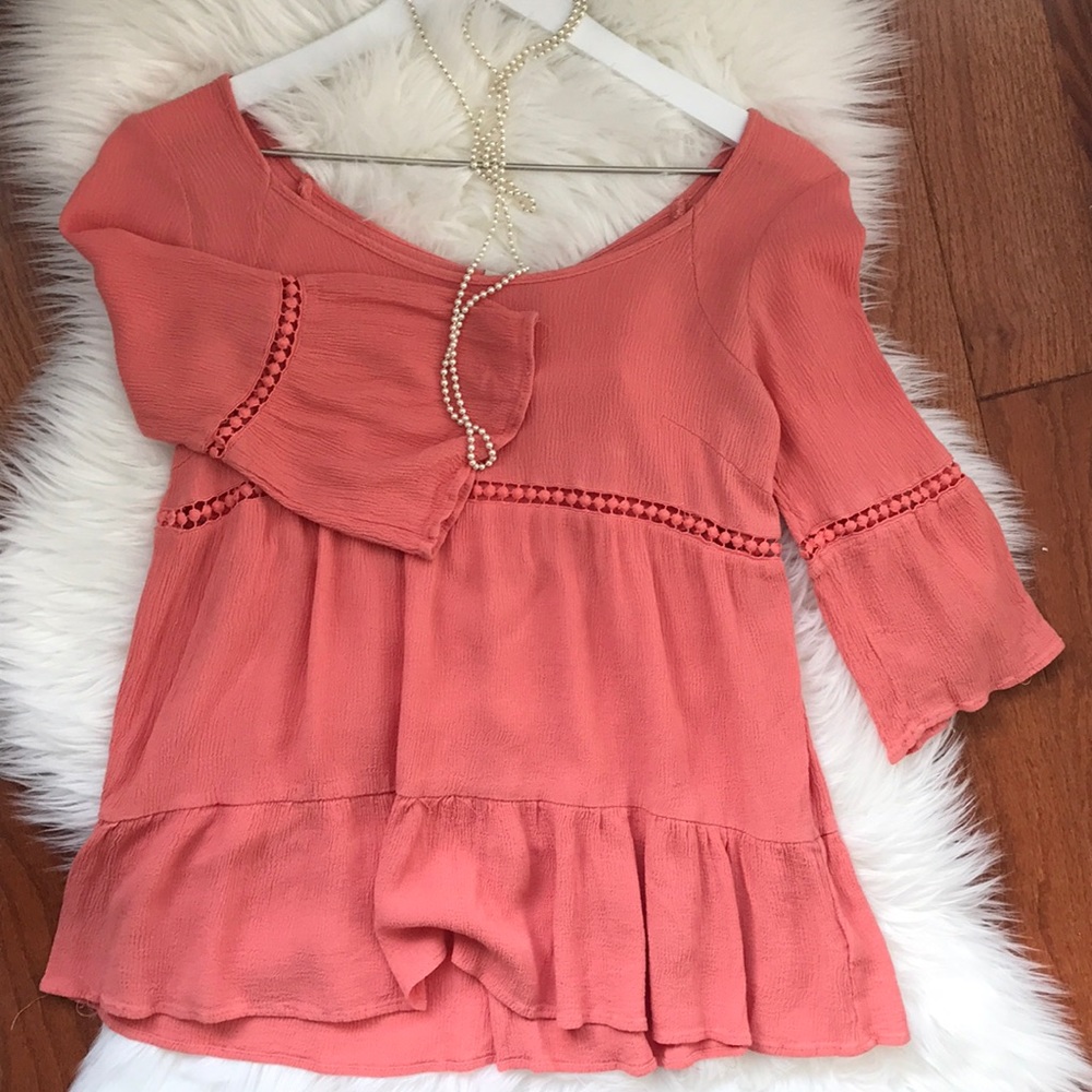 Anthropologie Paper Crane 3/4 sleeve top